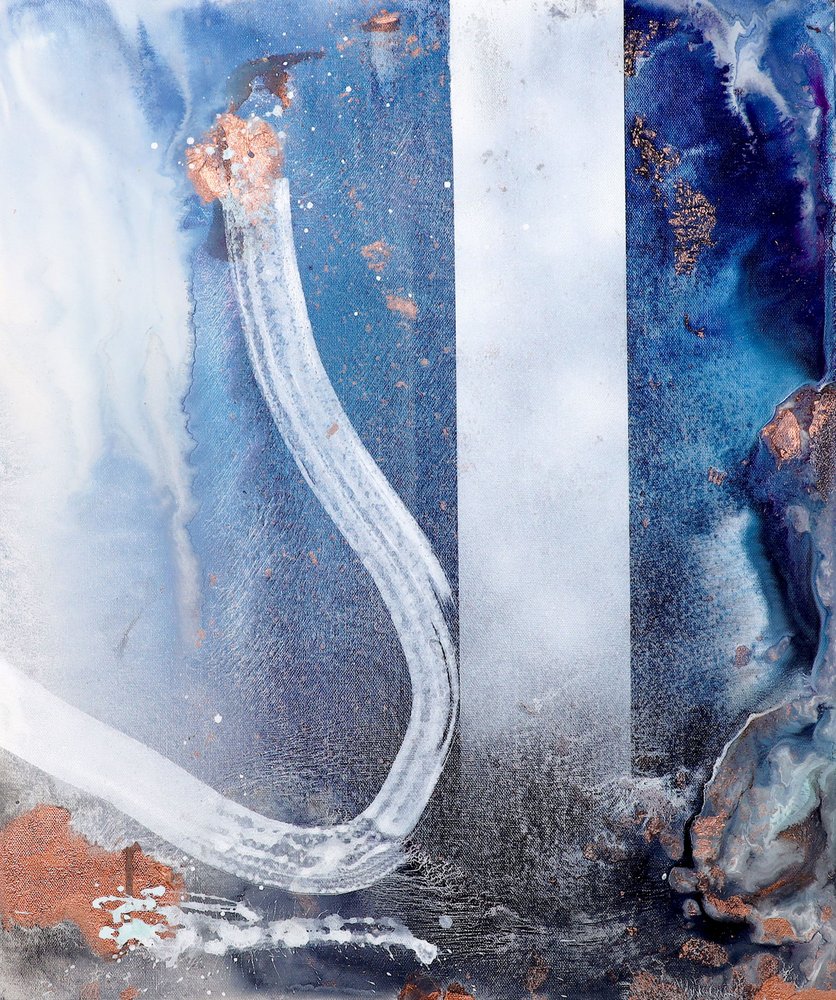 Modern blå metallic-effekt av Poonam Choudhary