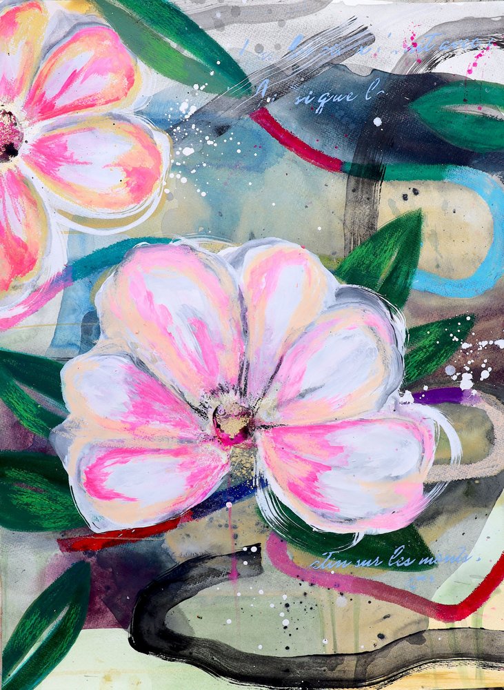 Rosa blommigt abstrakt av Poonam Choudhary