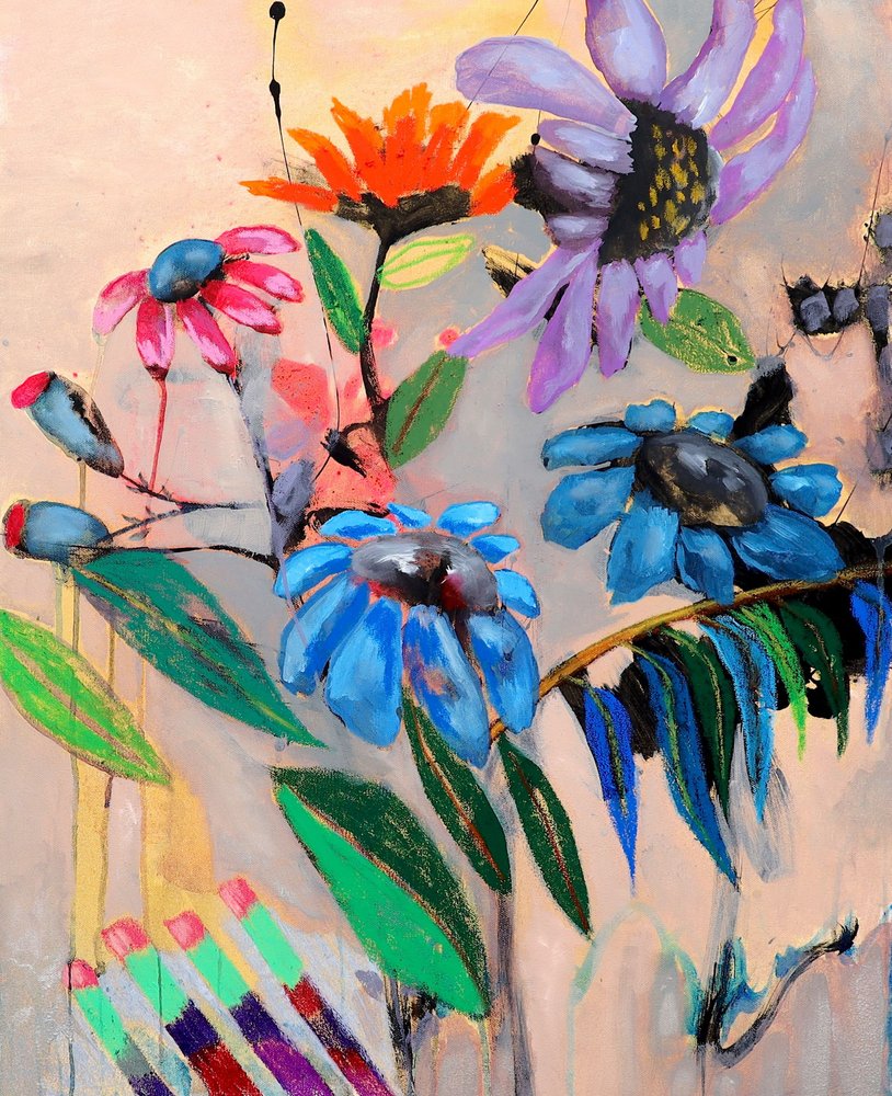 Färgsprakande abstrakta blommor av Poonam Choudhary