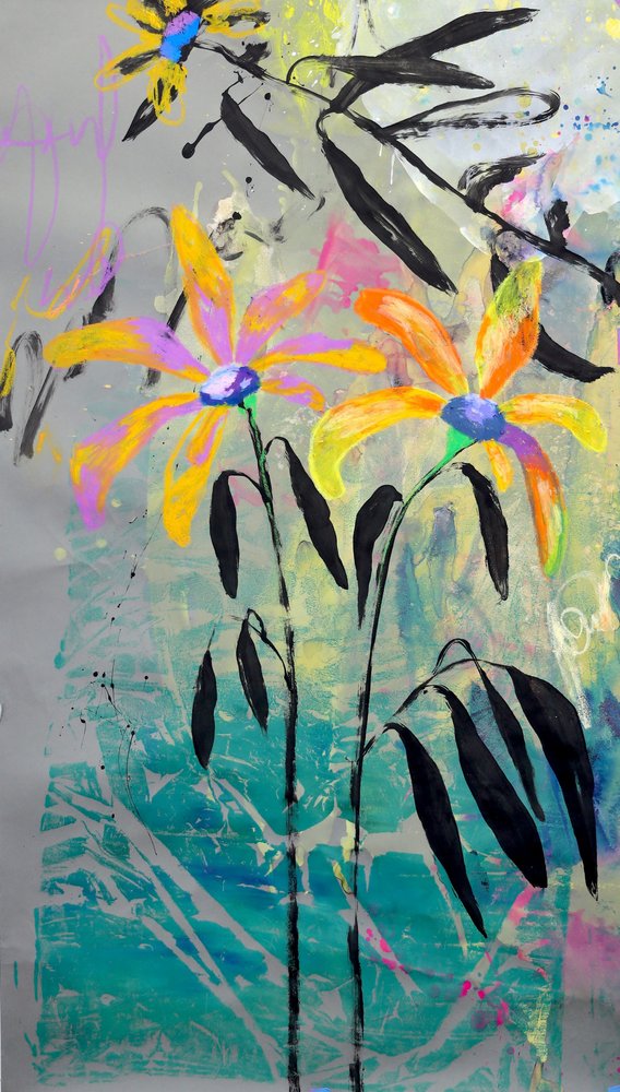 Färgsprakande abstrakta blommor av Poonam Choudhary