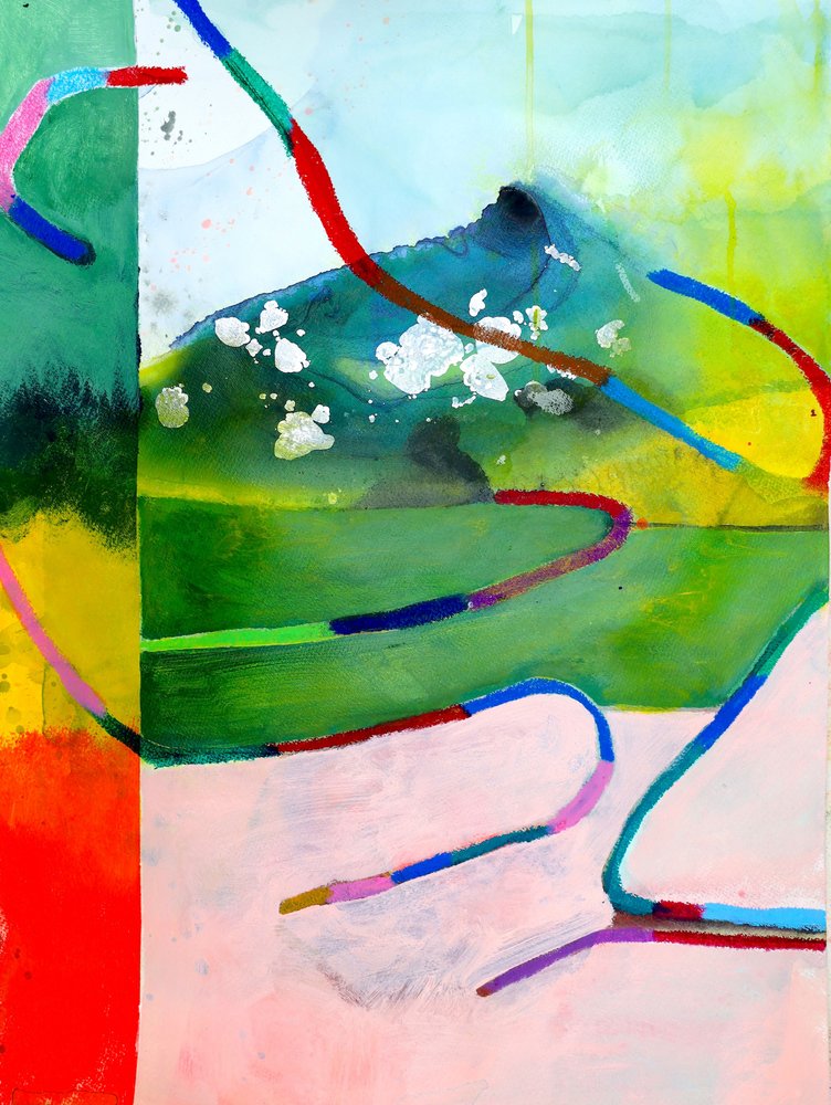 Ett livfullt abstrakt landskap av Poonam Choudhary