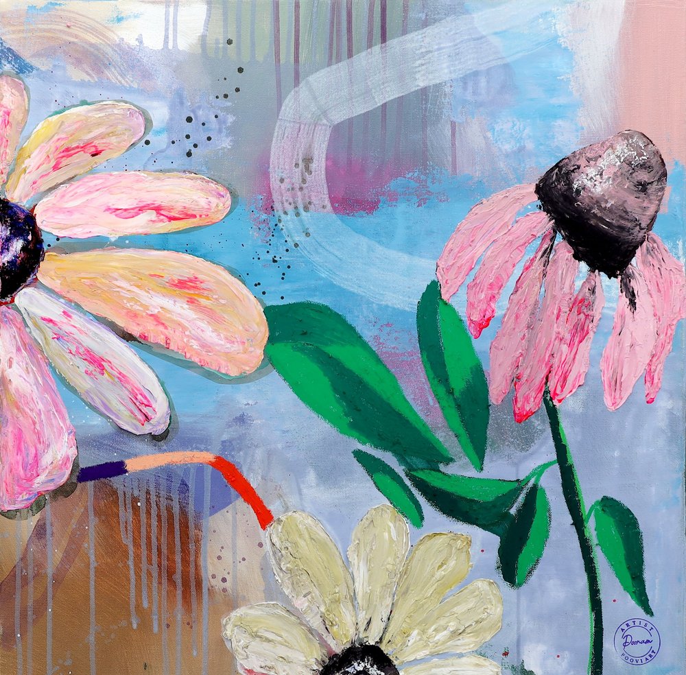 Livfull abstrakt blomsterkonst av Poonam Choudhary