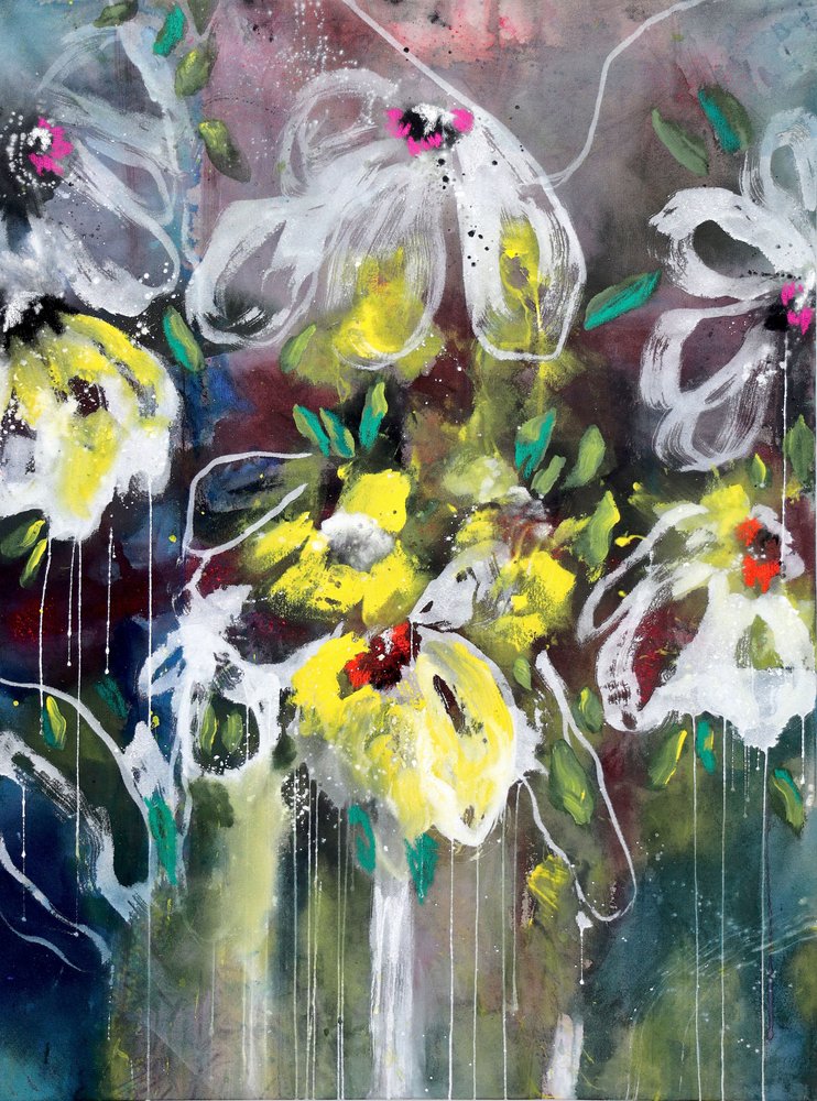Ett livfullt blomsterarrangemang av Poonam Choudhary