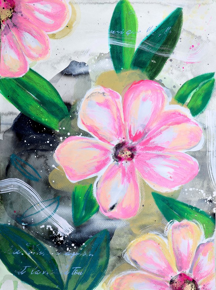 Ljusa rosa blommor av Poonam Choudhary