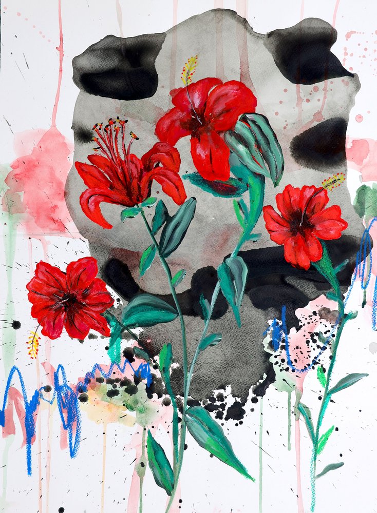 Ljusa röda blommor av Poonam Choudhary
