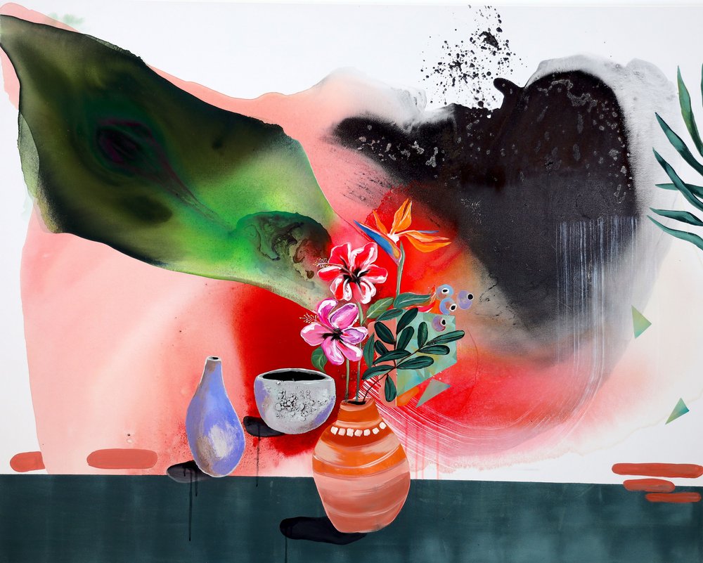 Livfullt tropiskt stilleben av Poonam Choudhary
