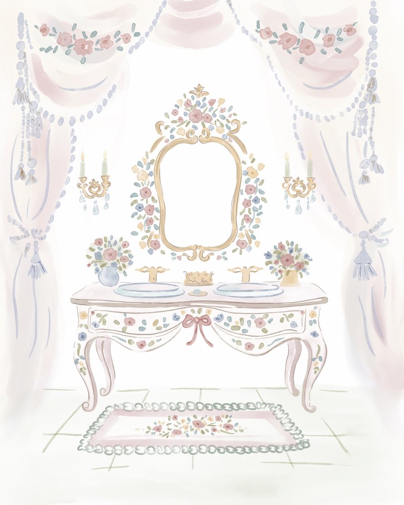 Elegant toalettbord med blommönster av Radhika Modi