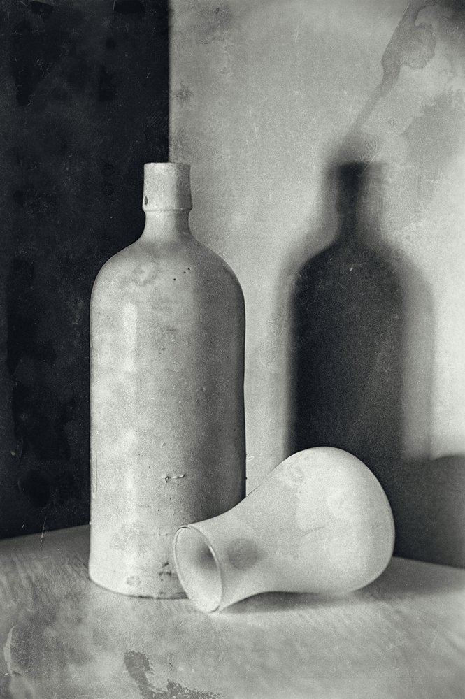 Stilleben med vintageflaskor av Raffaele Corte