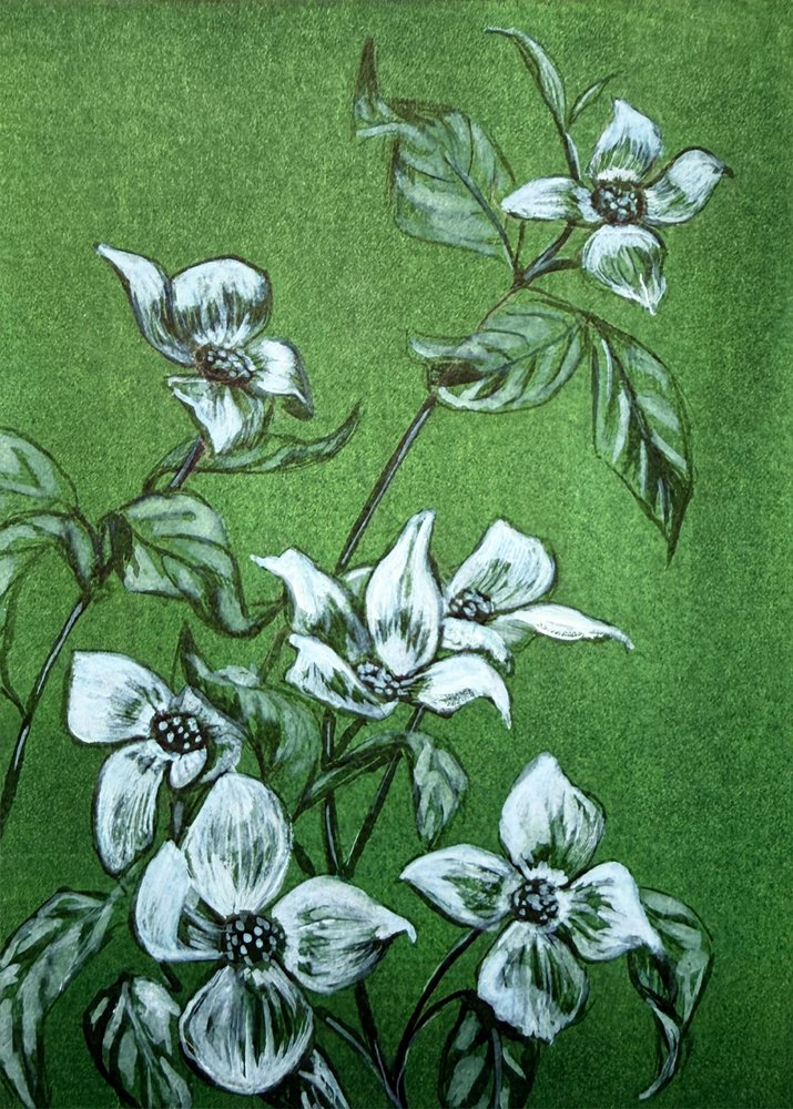 Gröna botaniska blommor av Renee Machan Cottagecore Artist