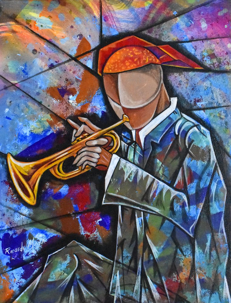 Abstrakt jazzmusiker av Ricardo Maya