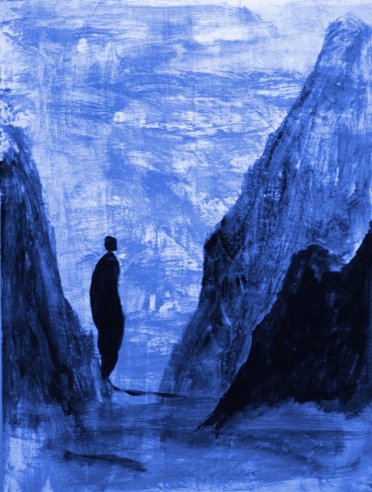 Ensam figur i Blue Mountains av RodMacIver