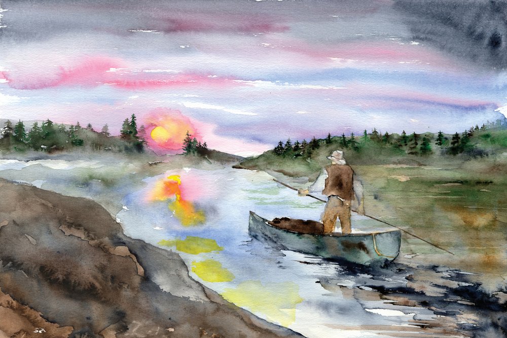 Paddlare på Sunset River av RodMacIver