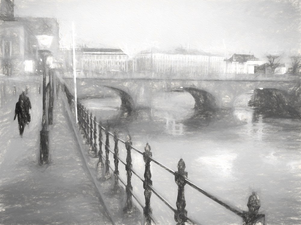 Misty City River Walk av Roland Sköldblom