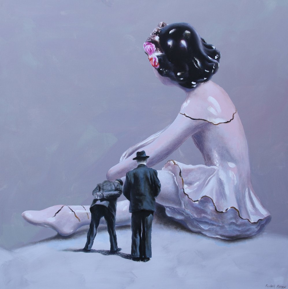 Surrealistisk trasig ballerina av Rudolf Kosow