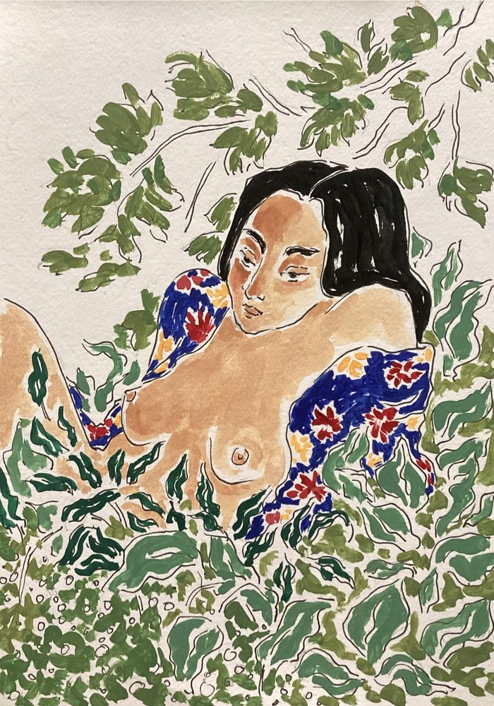 Kvinna i lövverket av Rushati Chowdhury