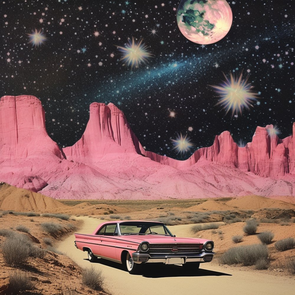 Pink Car Cosmic Desert av Samantha Hearn