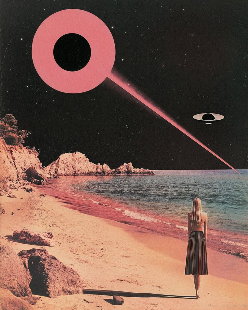 Pink UFO Beach Night av Samantha Hearn