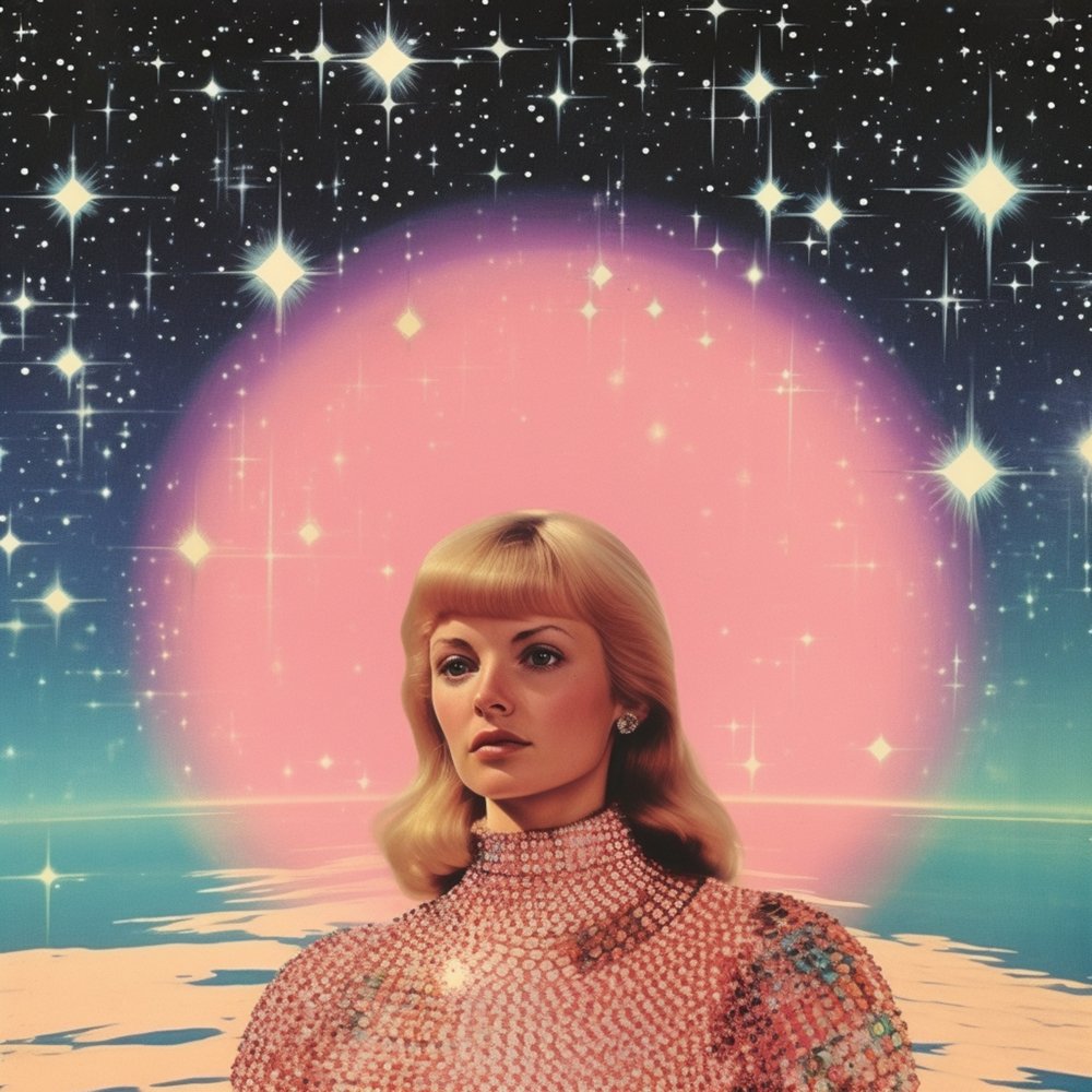 Retro-futuristisk rymdkvinna av Samantha Hearn