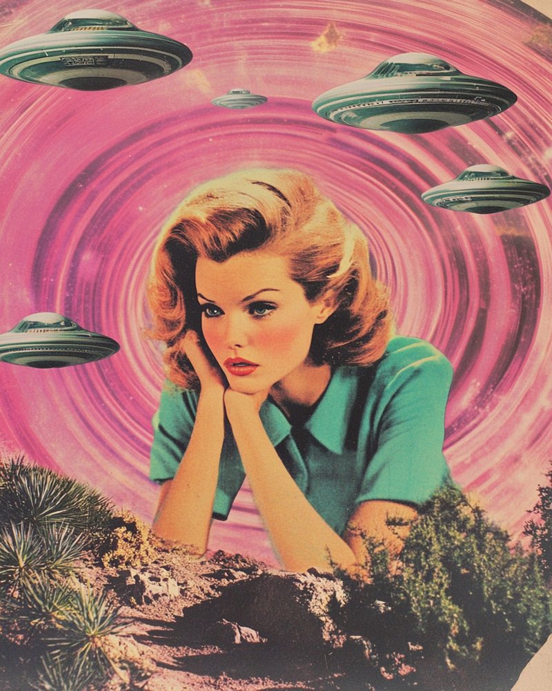 Kvinna i retrostil inom science fiction av Samantha Hearn