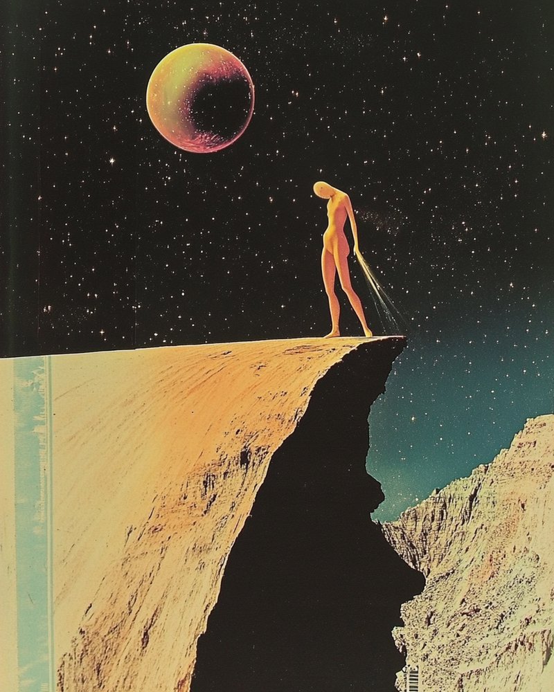En ensam figur under planeten av Samantha Hearn