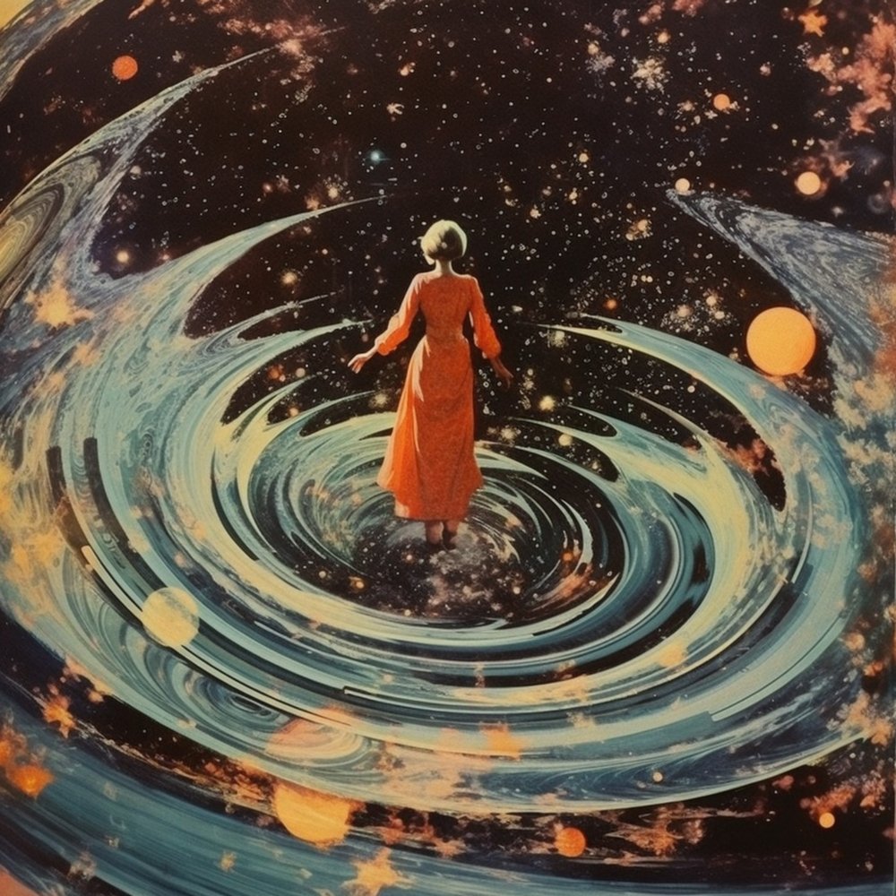 Kvinna i en kosmisk virvel av Samantha Hearn