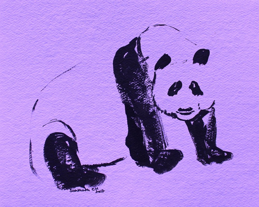 Panda i svart bläck av Santhosh ch