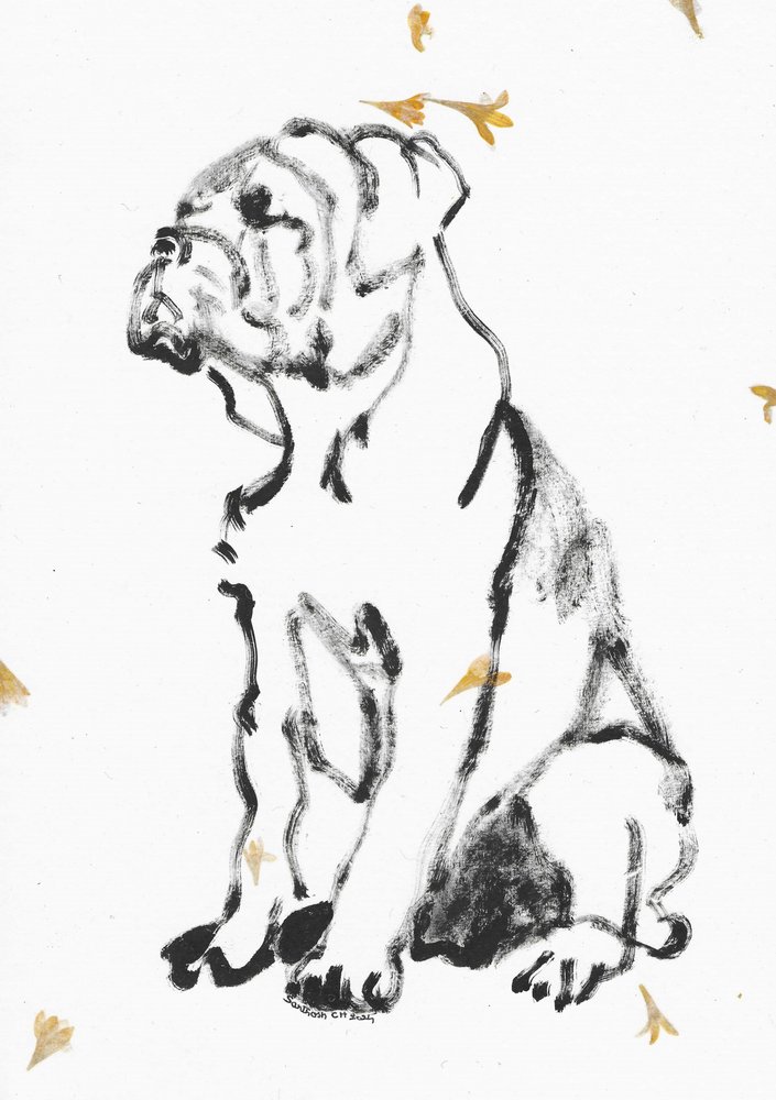 Skiss av bulldoggvalp av Santhosh ch