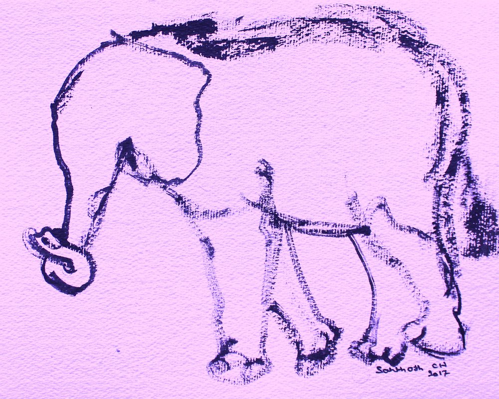 Teckning av en nyfiken elefant av Santhosh ch