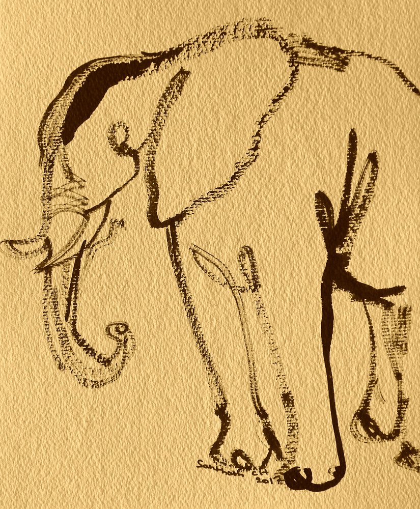 Elegant elefantteckning av Santhosh ch
