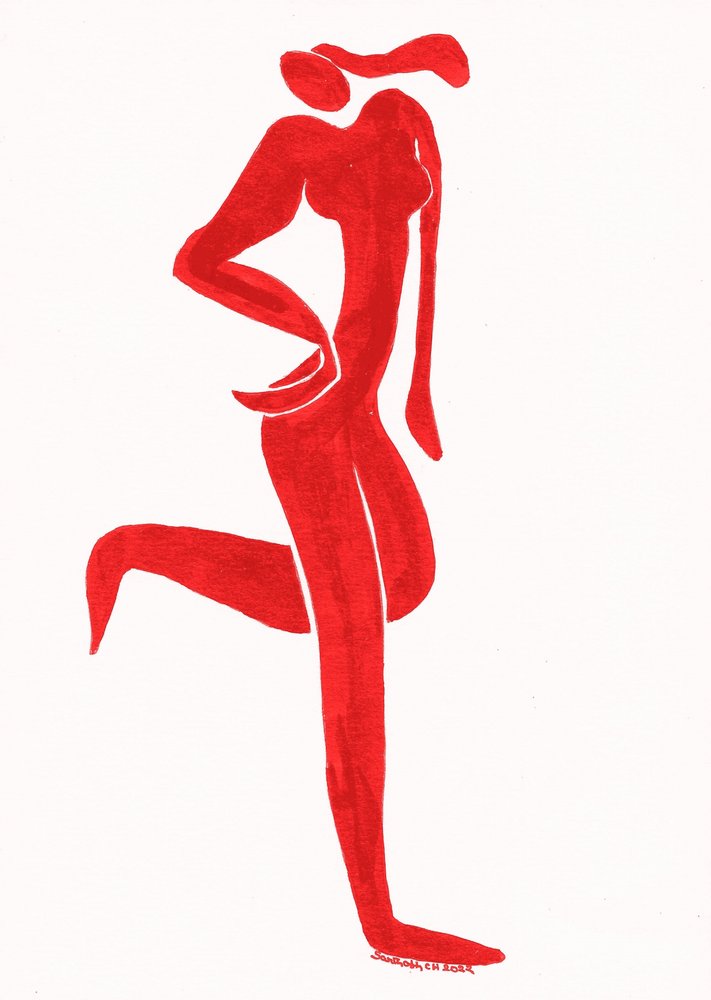 Elegant röd figur av Santhosh ch
