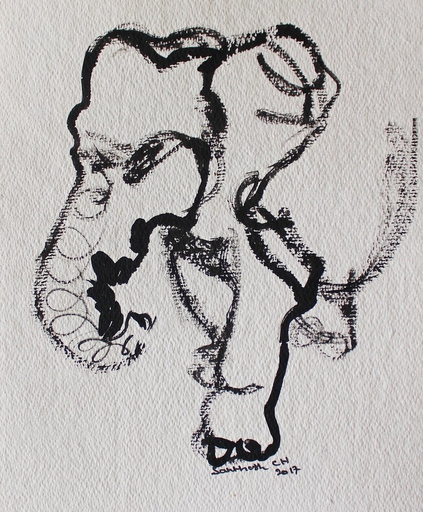 Expressiv linjeteckning av Santhosh ch