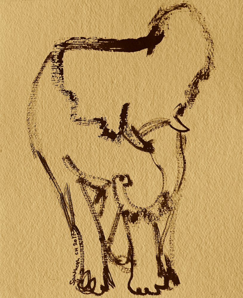 Mild elefant i tusch av Santhosh ch