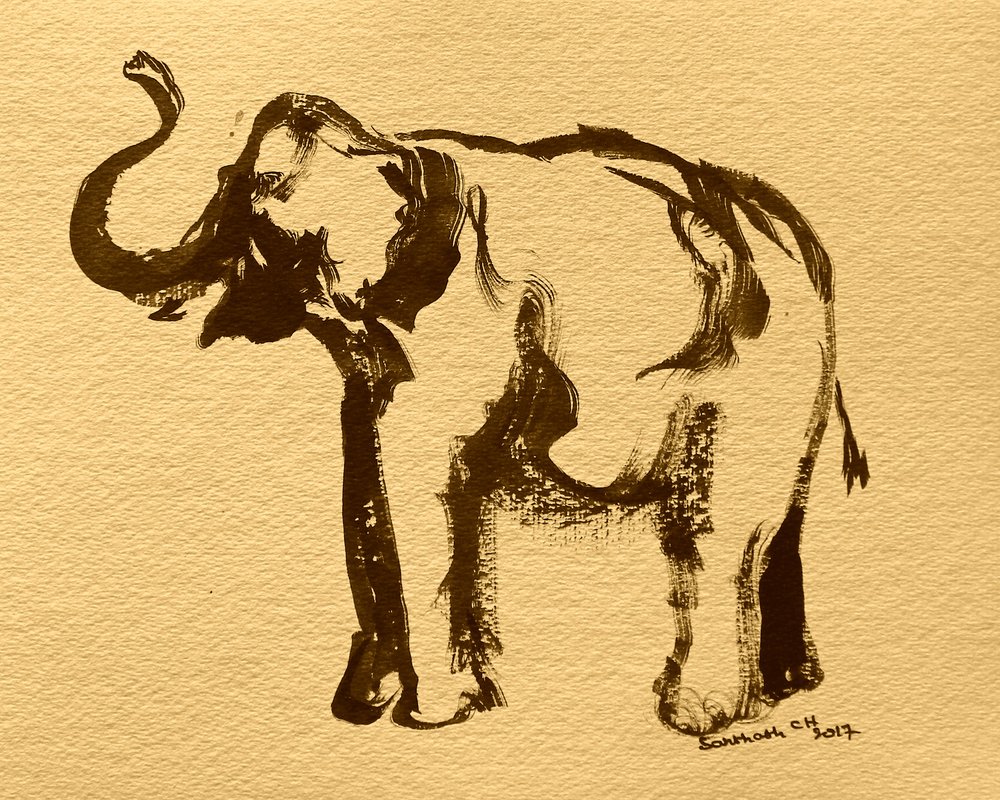 Skiss av majestätisk elefant av Santhosh ch