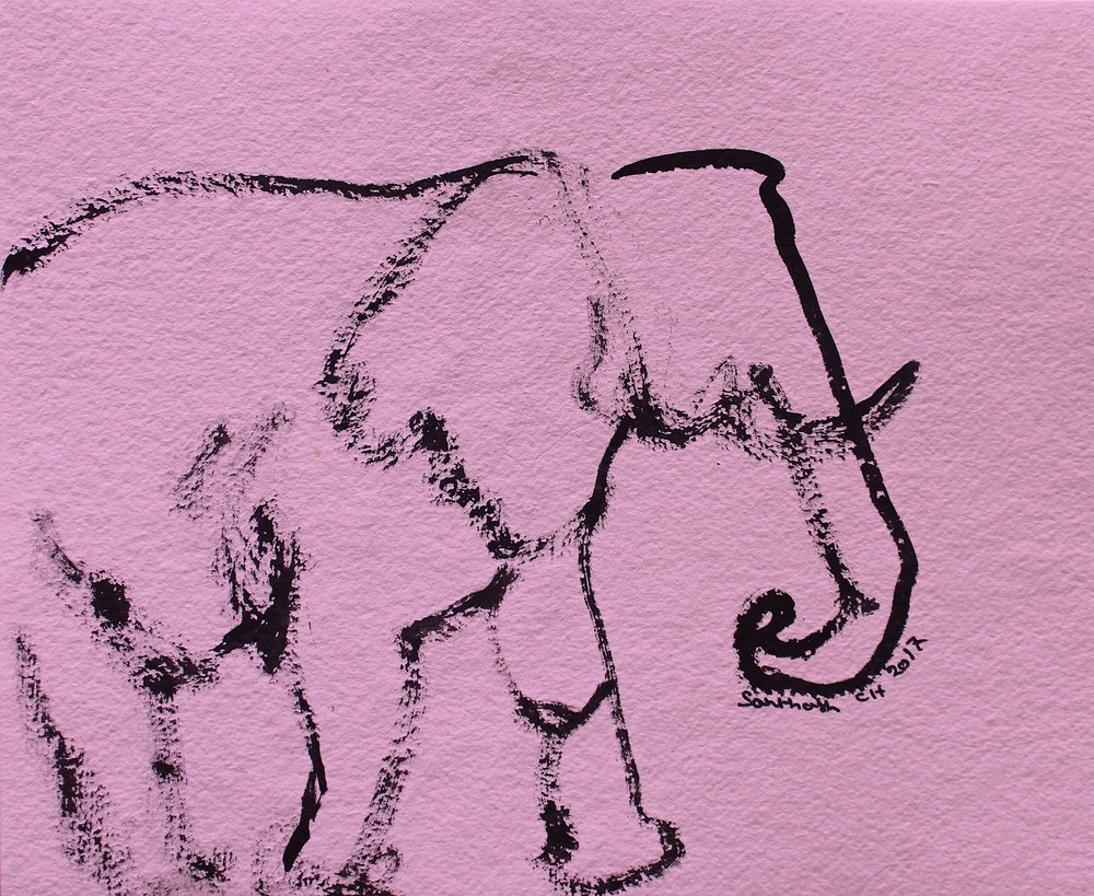 Minimalistisk rosa elefant av Santhosh ch