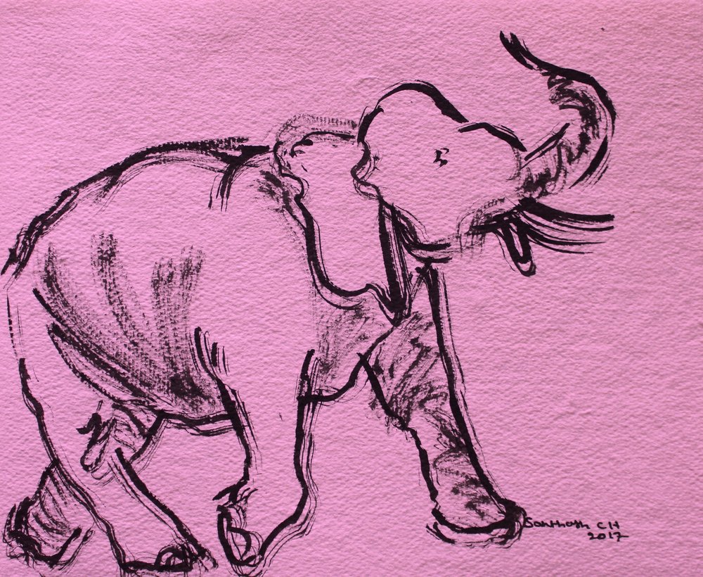 Skiss av en rosa elefant av Santhosh ch
