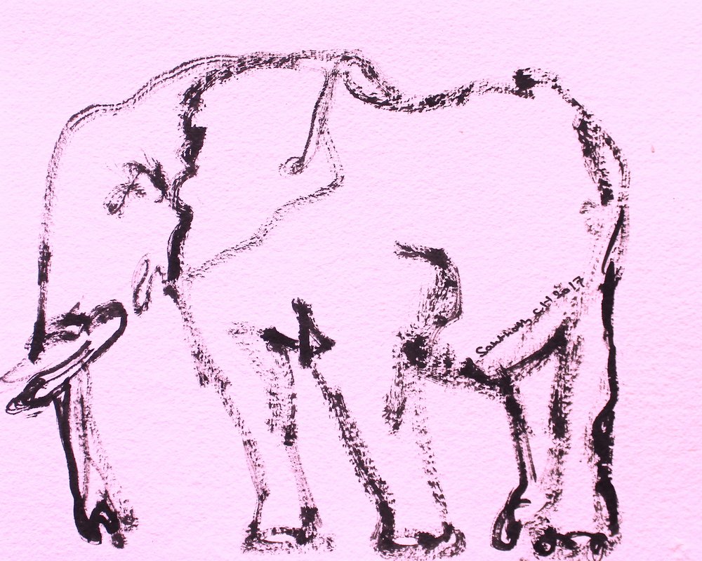 Skiss av en rosa elefant av Santhosh ch
