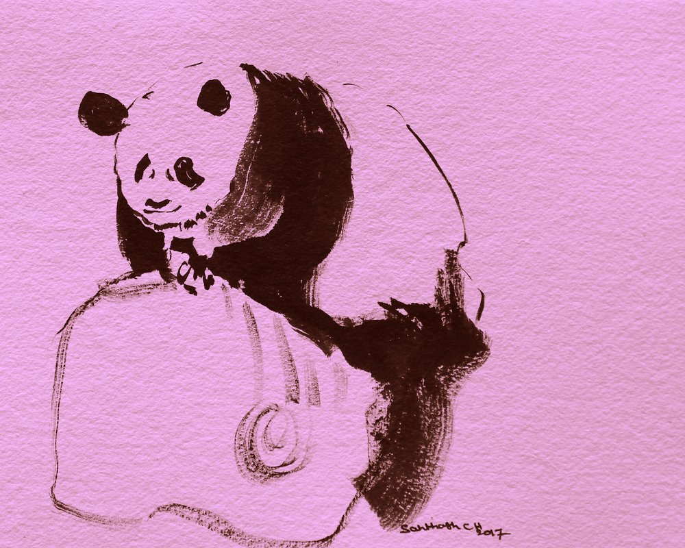 Skiss av rosa panda av Santhosh ch