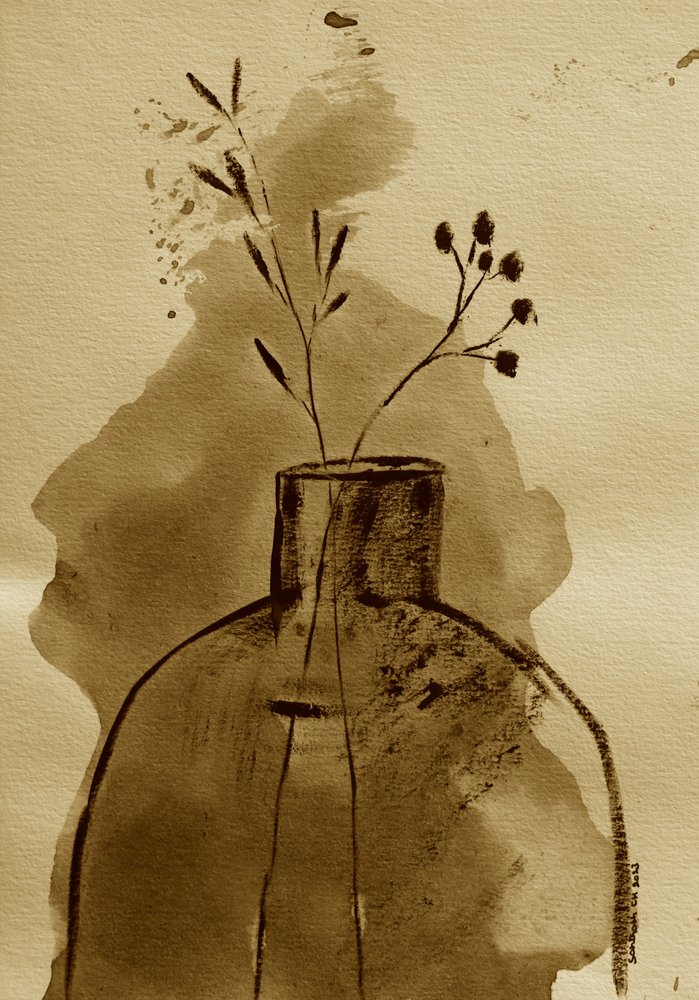 Sepia botanisk vas av Santhosh ch