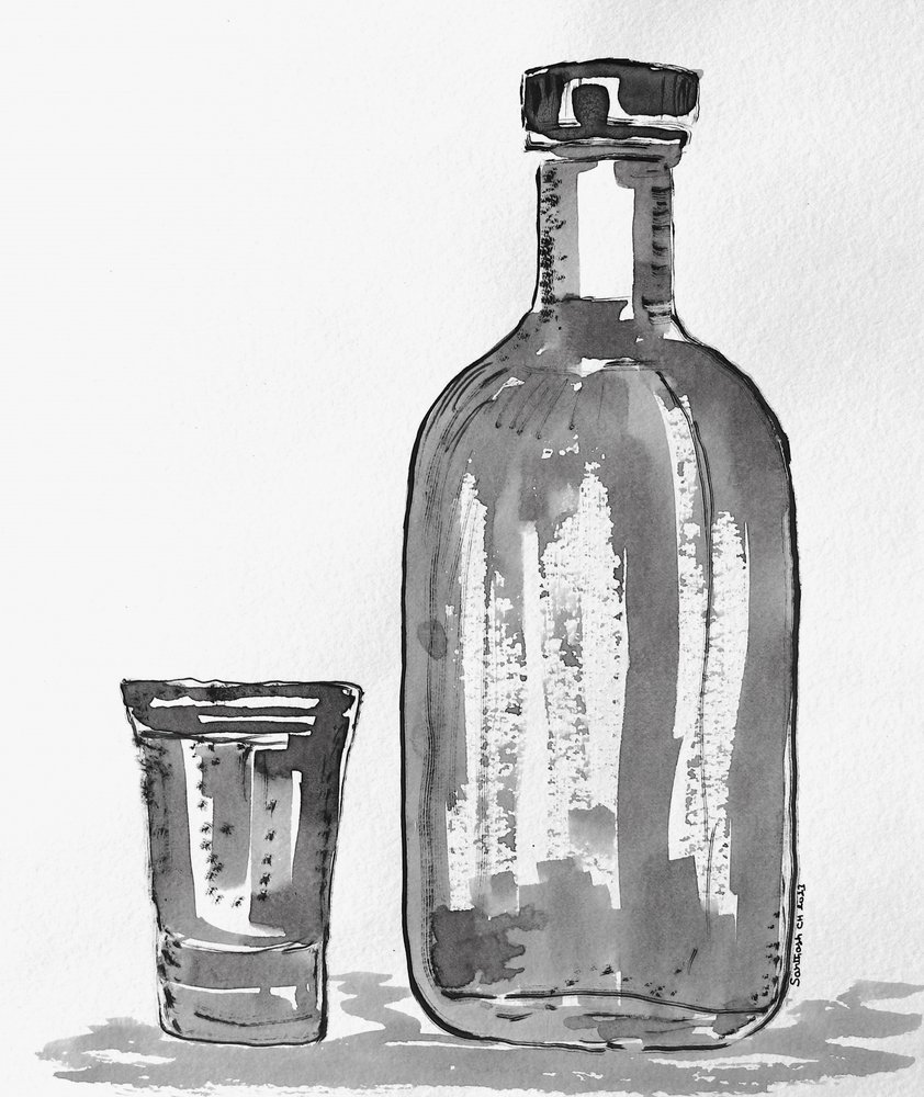 Spritflaska och glas av Santhosh ch