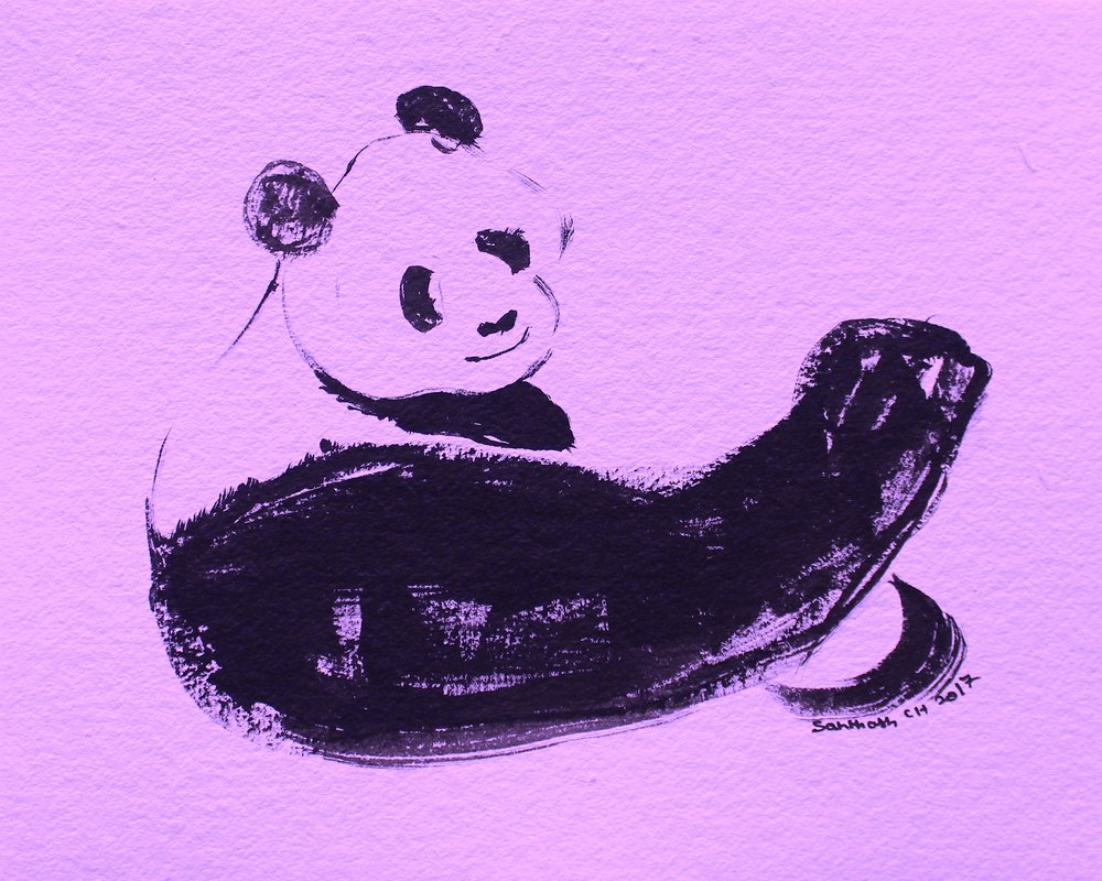 Stark panda som visar musklerna av Santhosh ch