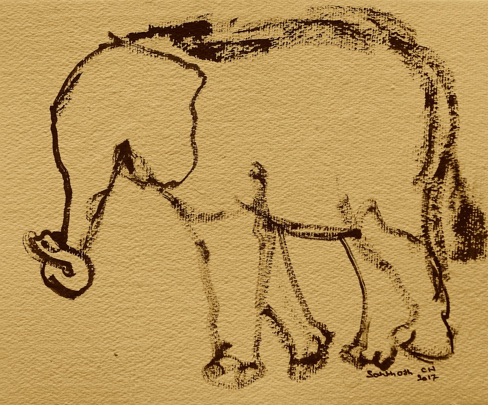 Skiss av en gående elefant av Santhosh ch