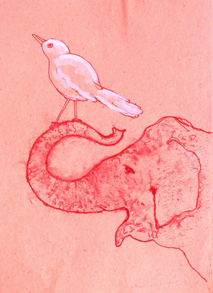 Nyckfull elefant och fågel av Santhosh ch