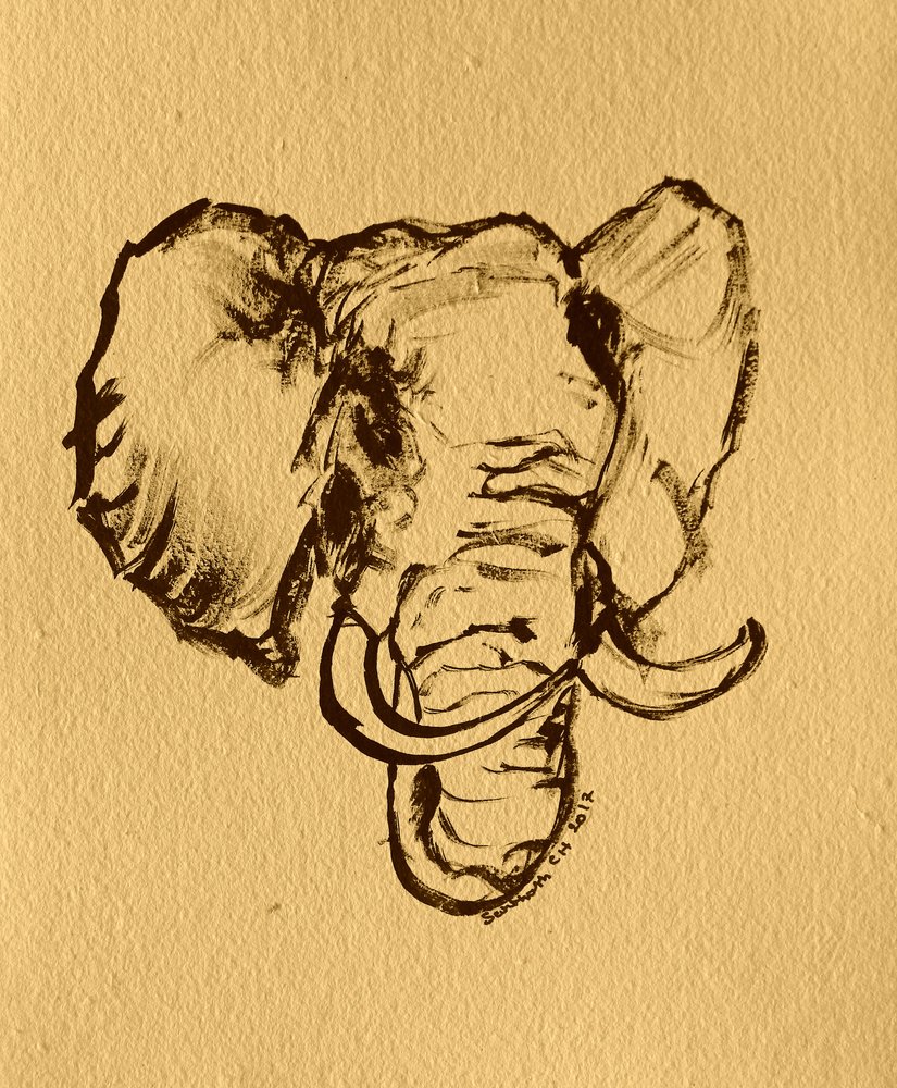 Skiss av vild elefant av Santhosh ch