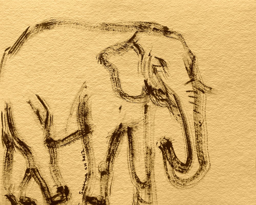 Skiss av en vild elefant av Santhosh ch