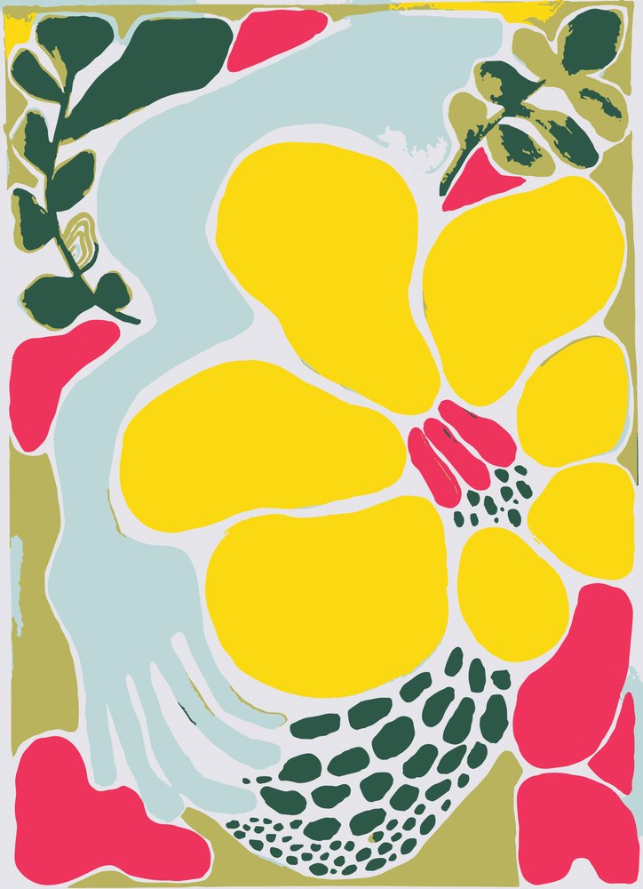 Abstrakta gula blommor av Sarah Fitzgerald