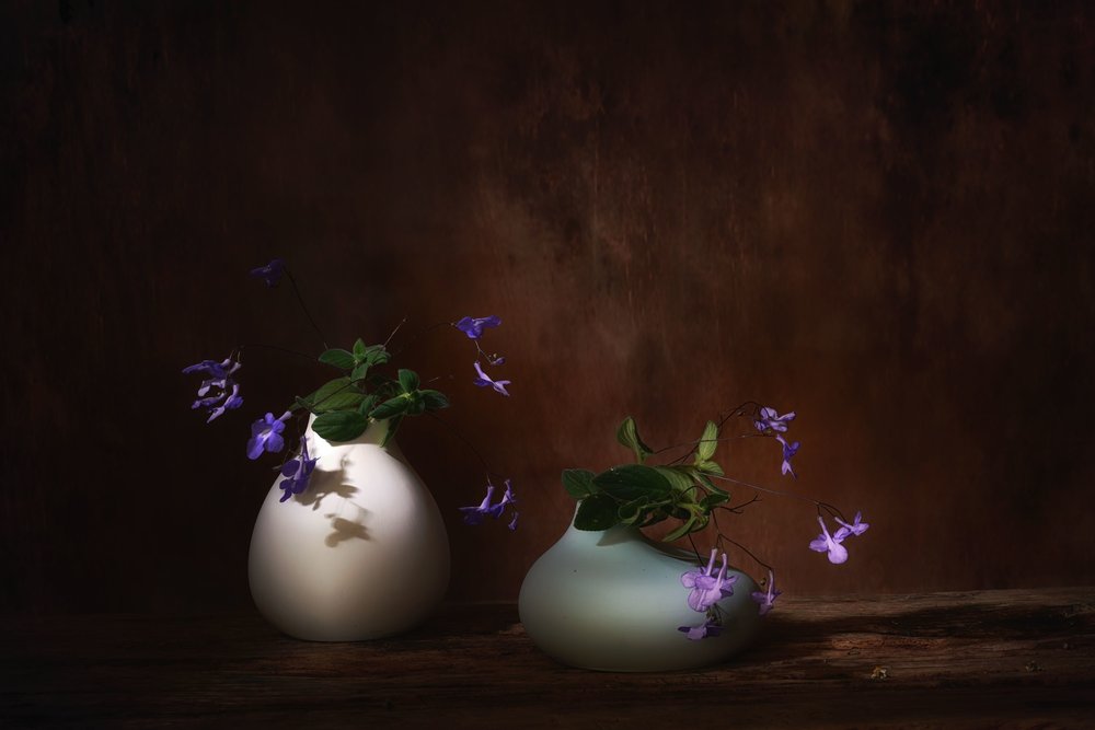 Svävande lila blommor av Saskia Dingemans
