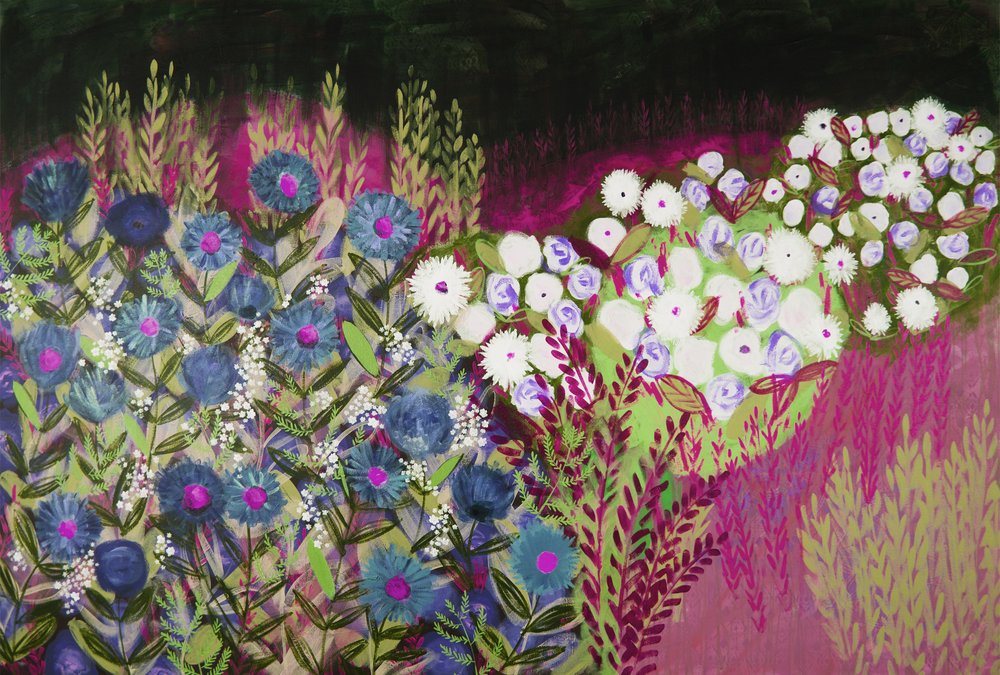 Livfull blomsterträdgård av Shelley Hampe
