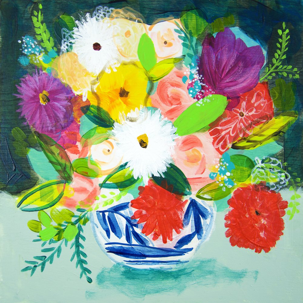Livfullt målade blommor av Shelley Hampe