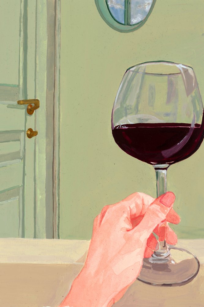 En avkopplande stund med ett glas vin av Sophia Novosel
