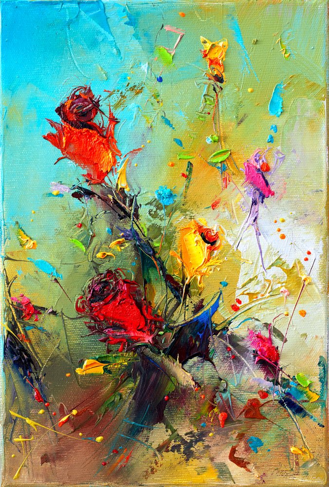 Ett livfullt blommigt intryck av Stanislav Lazarov